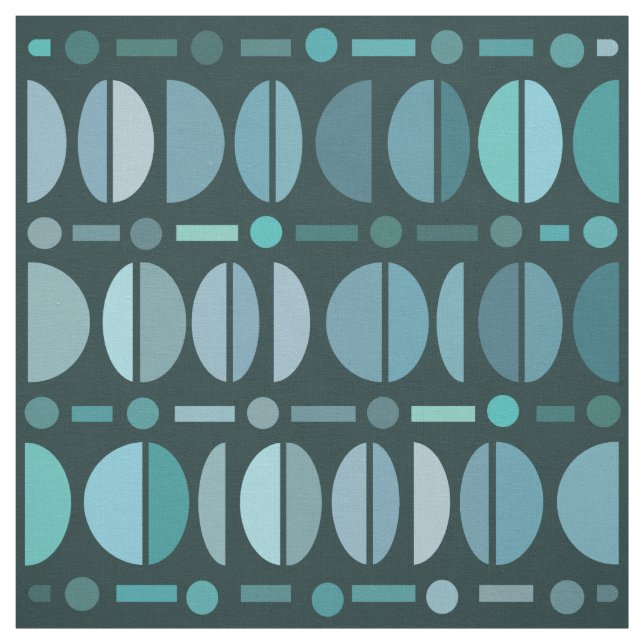Tecido Boho Retro Bowls - Teal do Padrão (Modelo)
