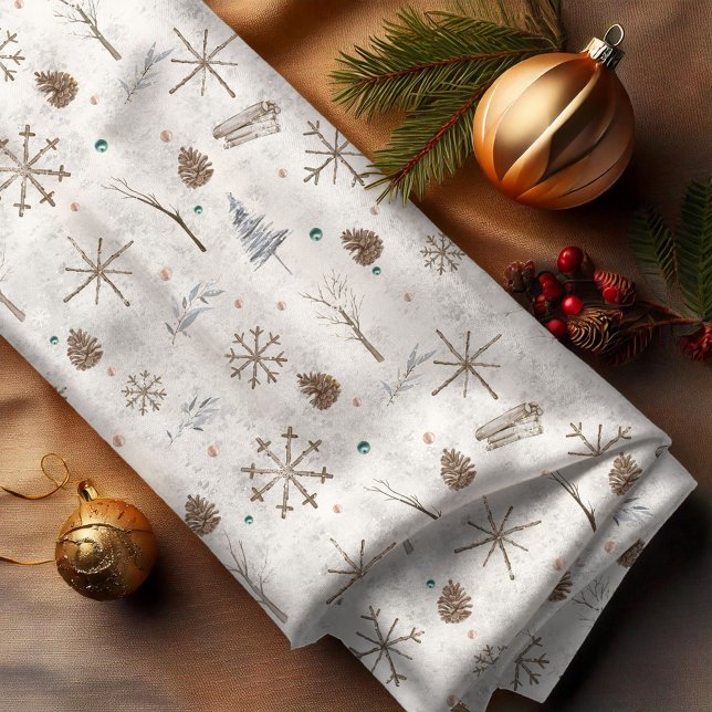 Tecido Boho Twigs & Pinecone, ID de Natal 986 (Criador carregado)