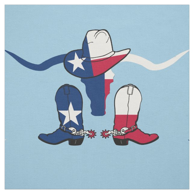 Tecido Boi da bandeira de Texas, botas e chapéu de (Modelo)