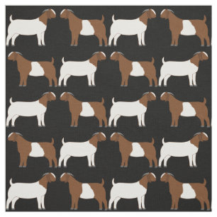 Tecido Boi Goats em Preto
