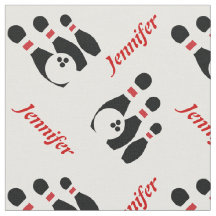 Bola de boliche de pinos vermelhos pretos com nome