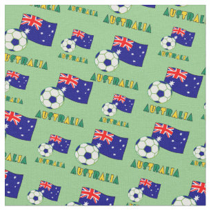 Tecido Bola de Futebol Australiana e Bandeira Fundo Verde