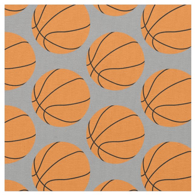 Tecido Bolas de Basquete Esportes Cinza (Detalhe)