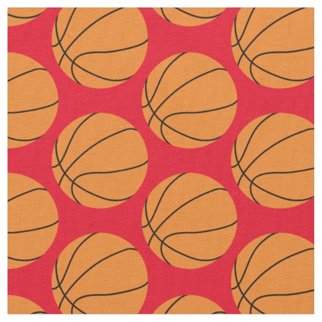 Tecido Bolas de Basquete Esportes Vermelho (Detalhe)