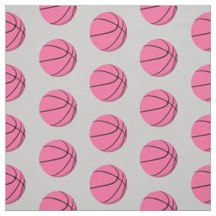 Tecido bolas de basquete rosa giro com padrão esportivo d