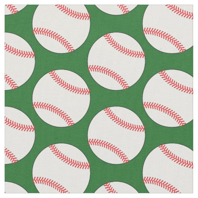 Tecido Bolas de Beisebol Esportes Verde (Detalhe)