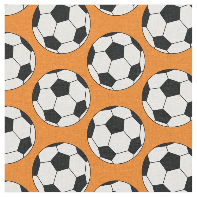 Tecido Bolas de Futebol Esportes Laranja (Detalhe)