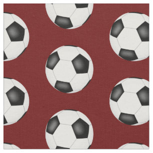 Tecido bolas de futebol no padrão esportivo vermelho-escu