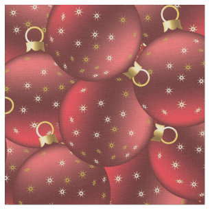 Tecido Bolas de Natal vermelhas