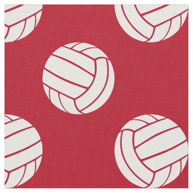 Tecido bolas de vôlei com bolinhas maiores em vermelho ou (Detalhe)