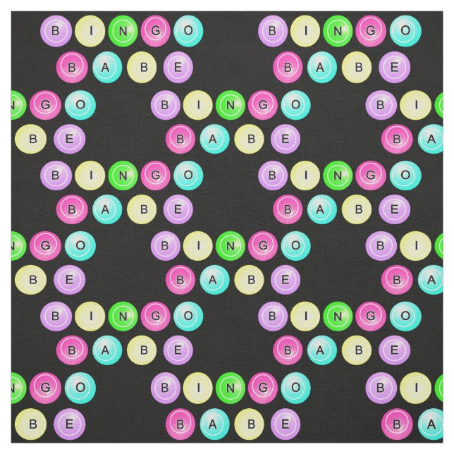 Tecido Bolas do Bingo do borracho do Bingo no preto (Modelo)