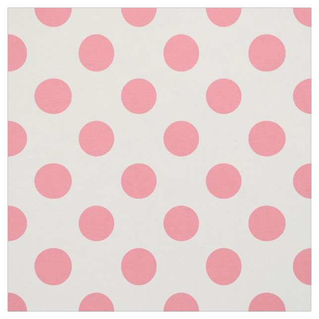 Tecido Bolinhas brancas e de coral (Modelo)