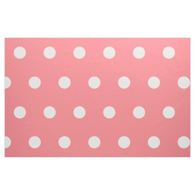 Tecido Bolinhas brancas em coral (Fat Quarter)