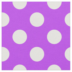 Tecido Bolinhas brancas em roxo brilhante