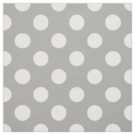 Tecido Bolinhas brancas sobre cinzas