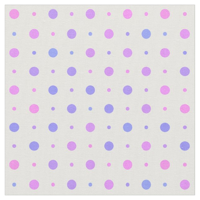 Tecido bolinhas cor-de-rosa, azul e roxo pastel (Detalhe)