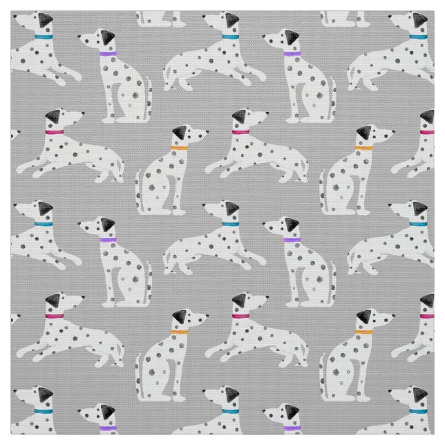 Tecido Bolinhas de Cachorro Dalmático, Crianças de Aquare (Modelo)