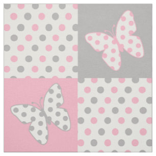 Tecido Bolinhas de Cinzas Rosa-Borboleta