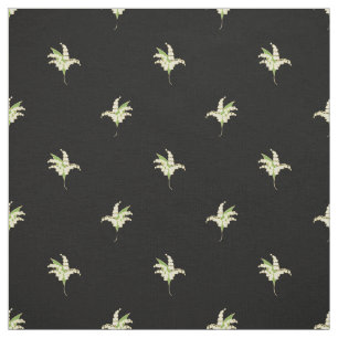 Tecido Bolinhas Florais Lily-of-the-Valley em Preto