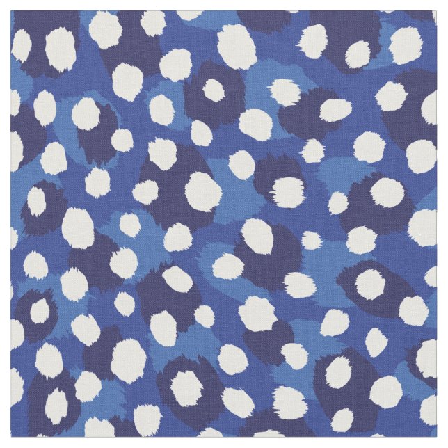 Tecido bolinhas impressão de chic blue e white cheetah (Detalhe)