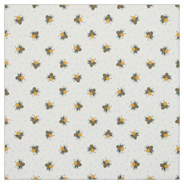 Tecido Bolinhas Mel Abelhas Branco Antiquado