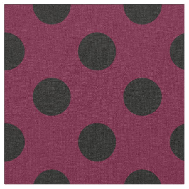Tecido Bolinhas negras com burgundy (Detalhe)