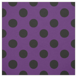 Tecido Bolinhas pretas em roxo de ameixa