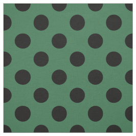 Tecido Bolinhas pretas em verde-cinza