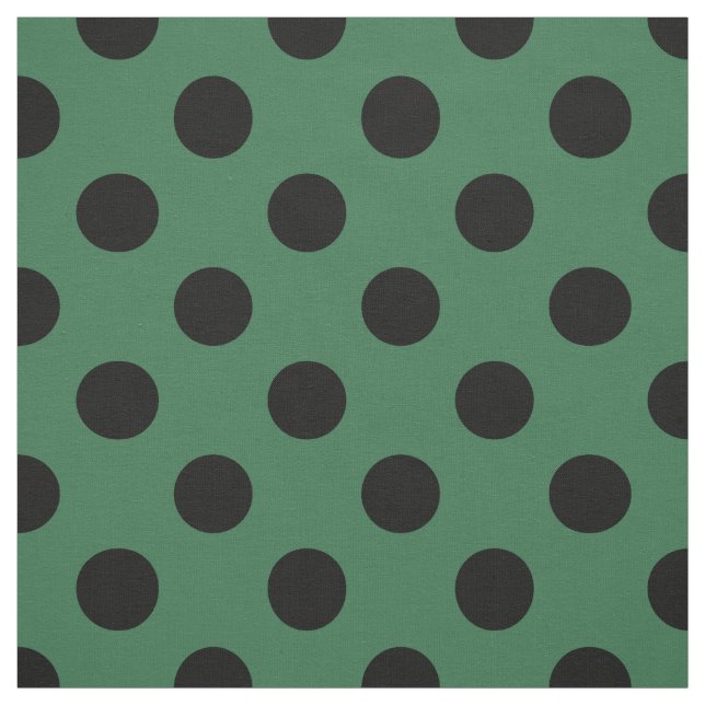 Tecido Bolinhas pretas em verde-cinza (Modelo)