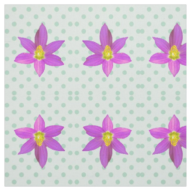 Tecido Bolinhas verdes em cor-de-rosa (Modelo)