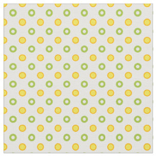 Tecido Bolinhas Verdes Laranja Simples e Amarelo Branco
