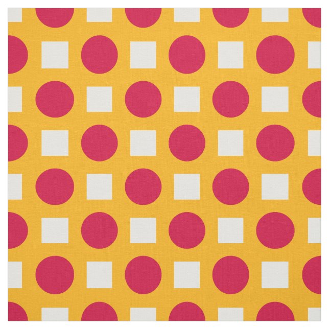 Tecido Bolinhas vermelhas em amarelo (Modelo)