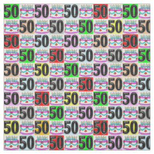 TECIDO BOLO DE 50.O ANIVERSÁRIO, BEM-VINDO E COLORIDO