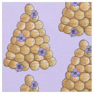 Tecido Bolo de Noiva Francês Croquembouche Choux Pansy
