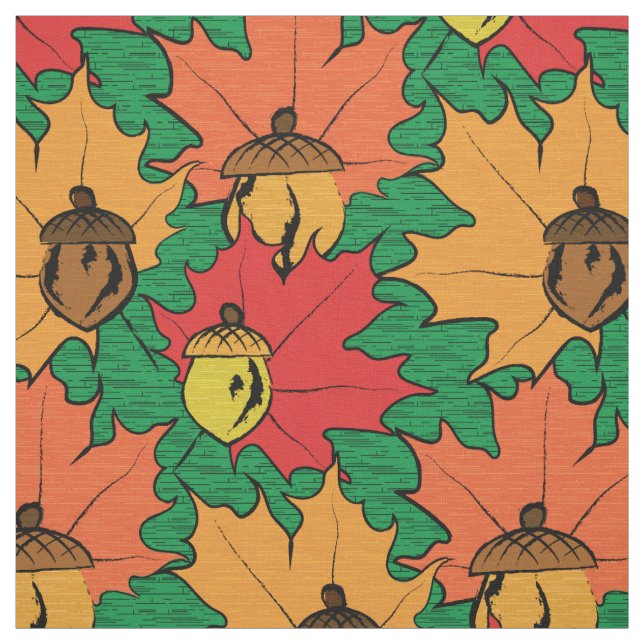 Tecido Bolotas e folhas VI (Modelo)