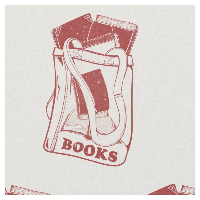 Tecido Bolsa de livros que adoro ler (Detalhe)