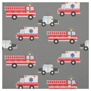 Tecido Bombeiros ambulantes ambulâncias policiais Cute E