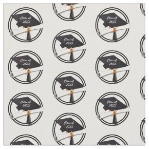 Tecido Boné de formatura com círculo preto