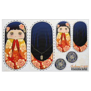 Tecido Boneca de pelúcia de DY Kokeshi - corta e costela