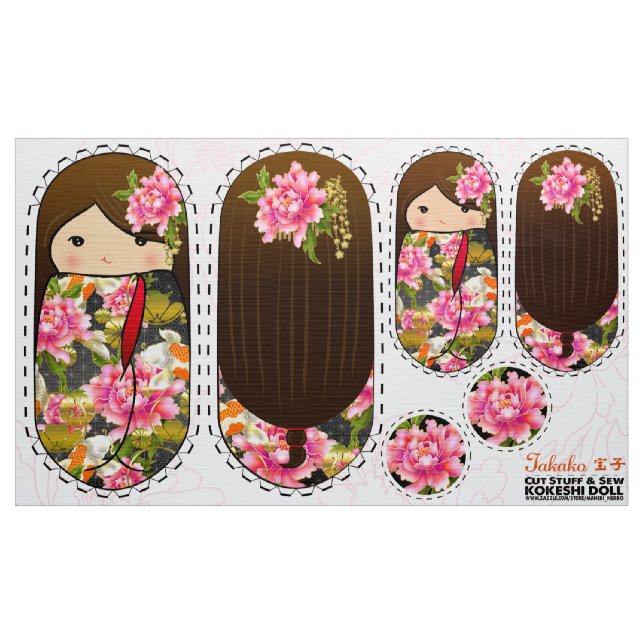 Tecido Boneca de pelúcia do DIY Kokeshi - cortar coisas e (Jarda)