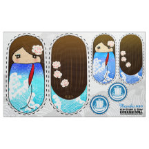 Boneco de pelúcia do DIY Kokeshi - material cortad