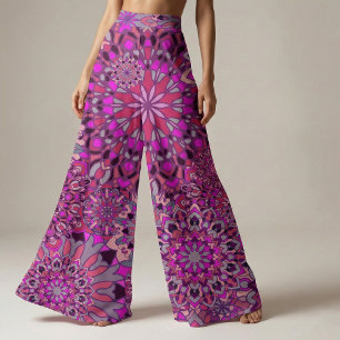 Tecido Bonita Garota Boho Quadrado Floral Rosa Púrpura Ma