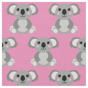 Tecido Bonitas Raparigas Koala Kids Caricaturas Rosa