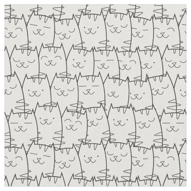 Tecido bonito 2 dos gatos dos desenhos animados (Detalhe)