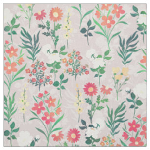 Tecido Bonito Aquarela Flores Botânicas