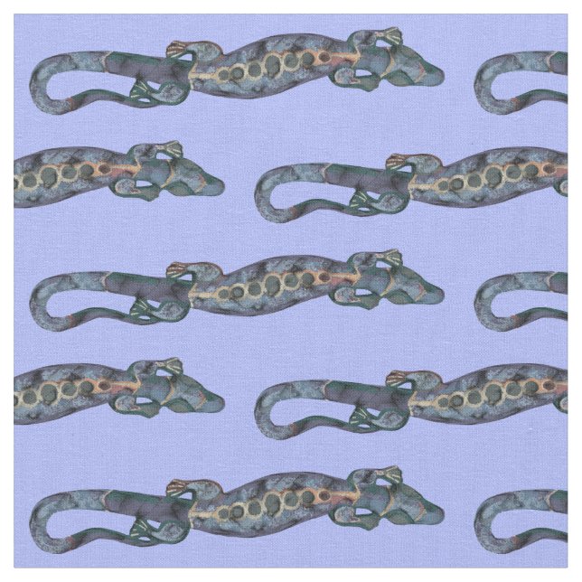 Tecido Bonito BALI LIZARD Design azul + suas ideias (Detalhe)