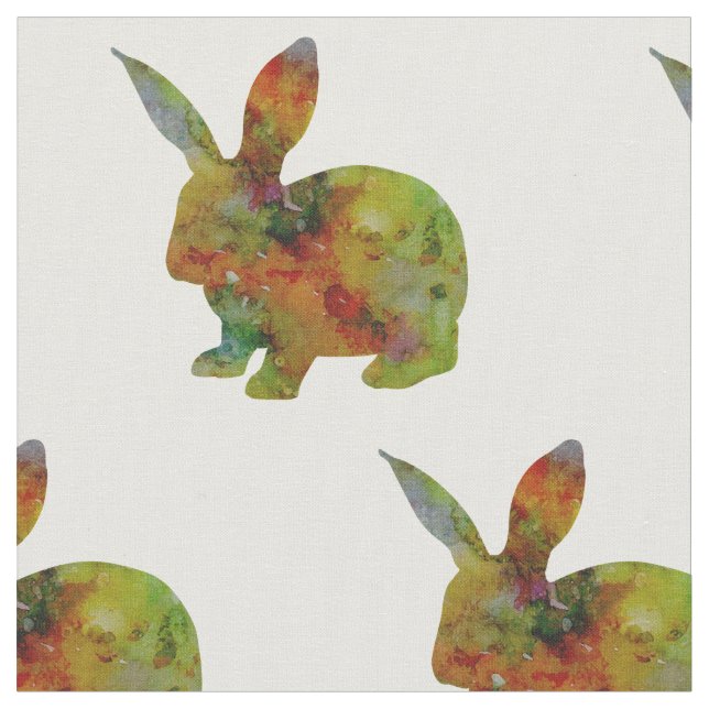 Tecido Bonito Coelho de Aquarela (Detalhe)