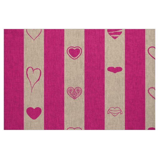 Tecido Bonito Coração Moderno Cinza Rosa Quente (Fat Quarter)