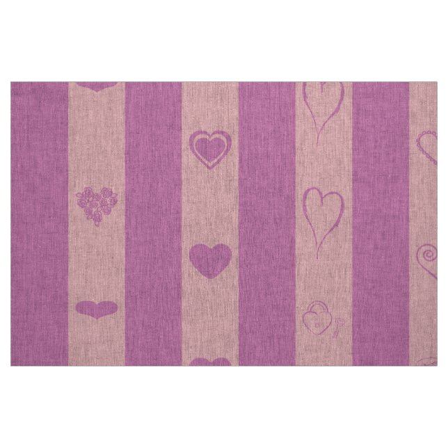 Tecido Bonito Coração Moderno Cor-de-Rosa Roxo (Fat Quarter)