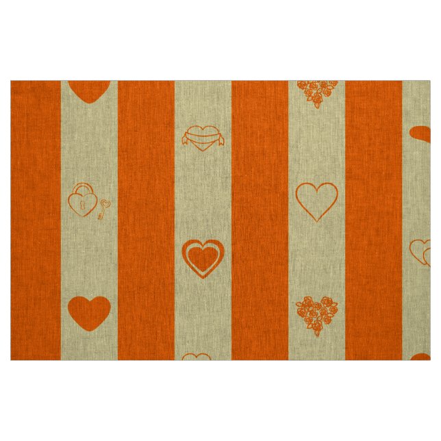 Tecido Bonito Coração Moderno Laranja Stripe (Fat Quarter)